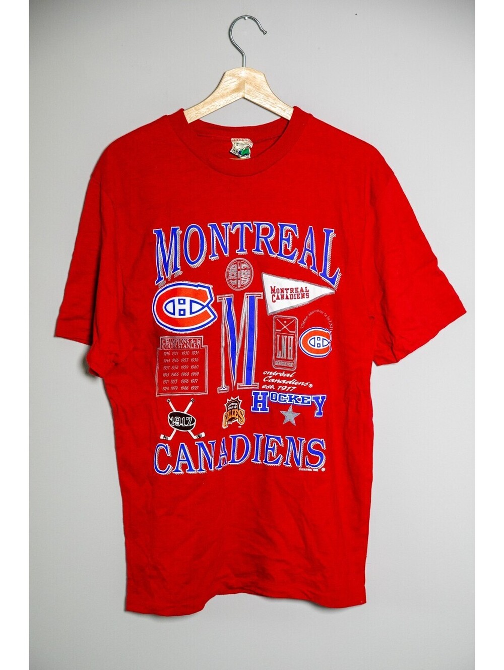 Montreal Canadiens T-Shirt - 1993 - Single Stitch - Men's Medium 90s